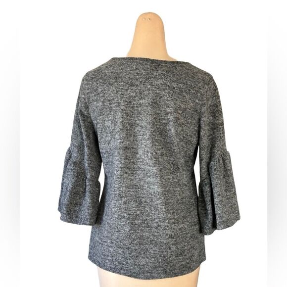 Anthropologie Caution To The Wind Grey Bell Sleeves knotted at Waist Size Small - Picture 3 of 7